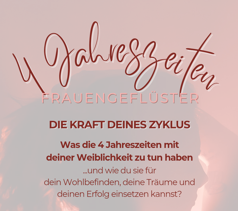 Weiblicher Zyklus die 4 Jahreszeiten hellrosa Infobild mit